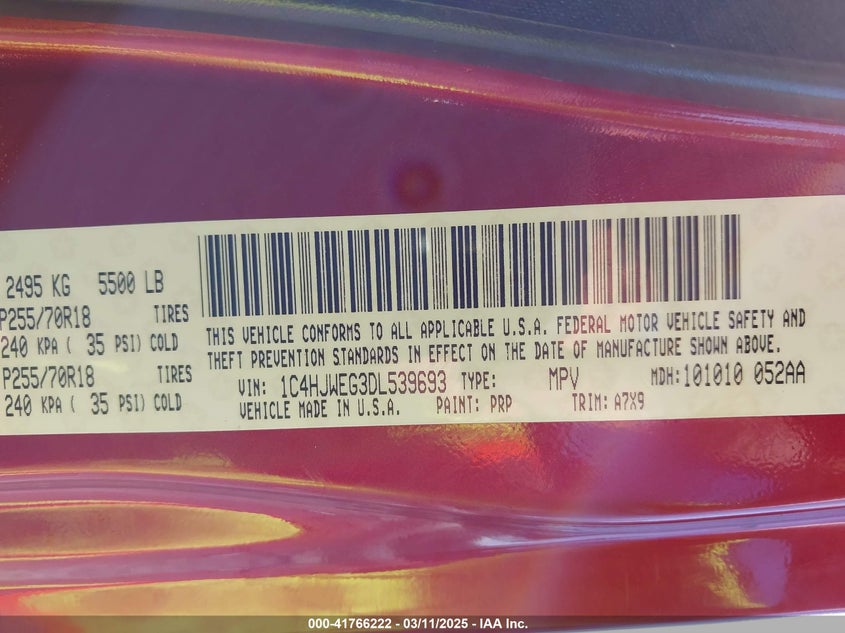 2013 JEEP WRANGLER UNLIMITED SAHARA - 1C4HJWEG3DL539693