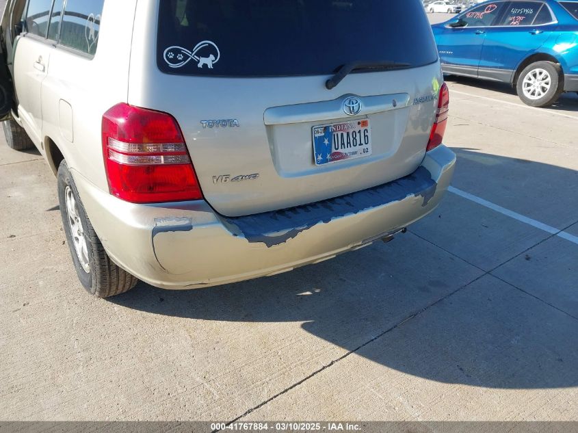 2002 Toyota Highlander V6 VIN: JTEHF21A720073689 Lot: 41767884