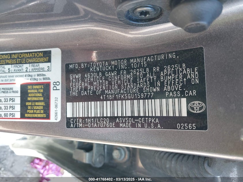 2016 TOYOTA CAMRY XSE - 4T1BF1FK5GU159777