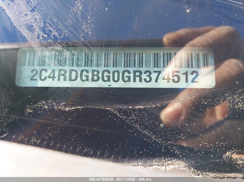 2016 DODGE GRAND CARAVAN SE - 2C4RDGBG0GR374512