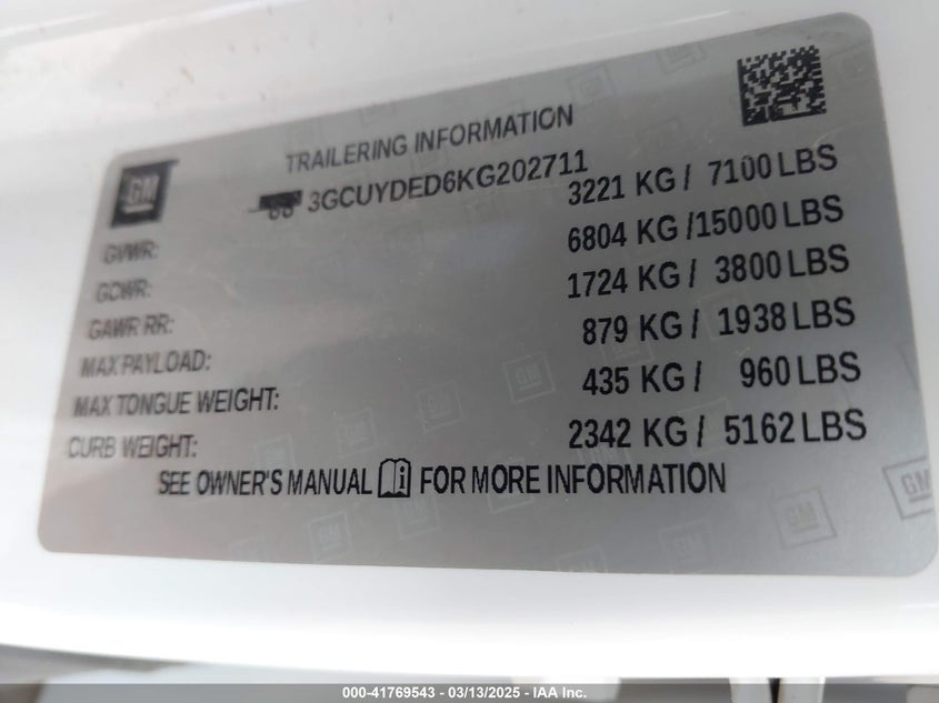 2019 CHEVROLET SILVERADO 1500 LT - 3GCUYDED6KG202711