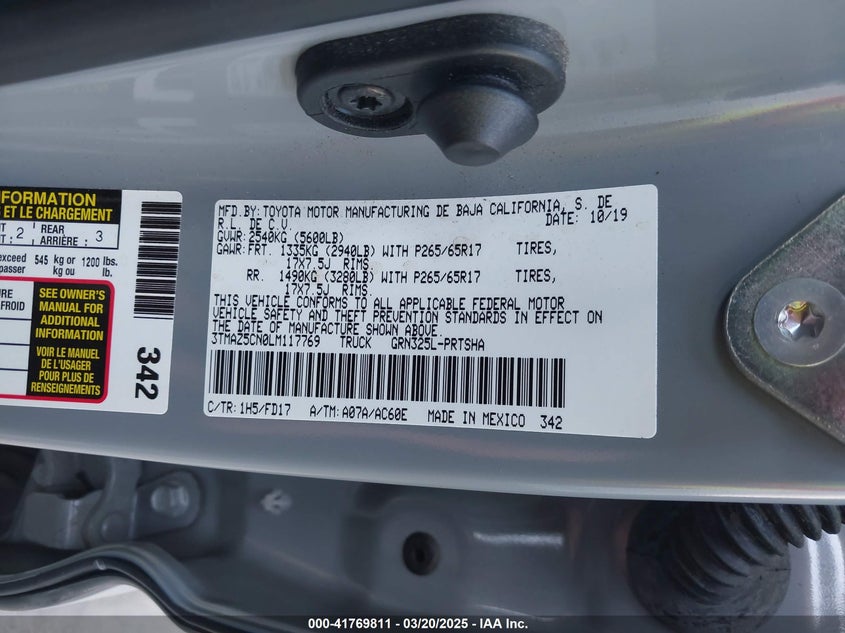 2020 TOYOTA TACOMA TRD SPORT - 3TMAZ5CN0LM117769