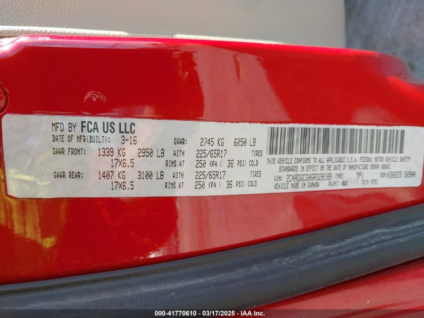 2014 Dodge Grand Caravan Sxt VIN: 2C4RDGCGXER477643 Lot: 41770610