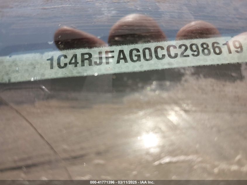 2012 Jeep Grand Cherokee Laredo VIN: 1C4RJFAG0CC298619 Lot: 43858571