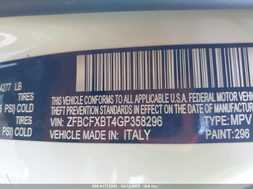 2016 FIAT 500X EASY - ZFBCFXBT4GP358296