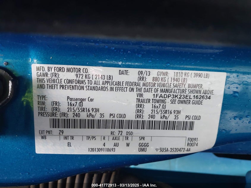 2014 FORD FOCUS SE - 1FADP3K23EL162634