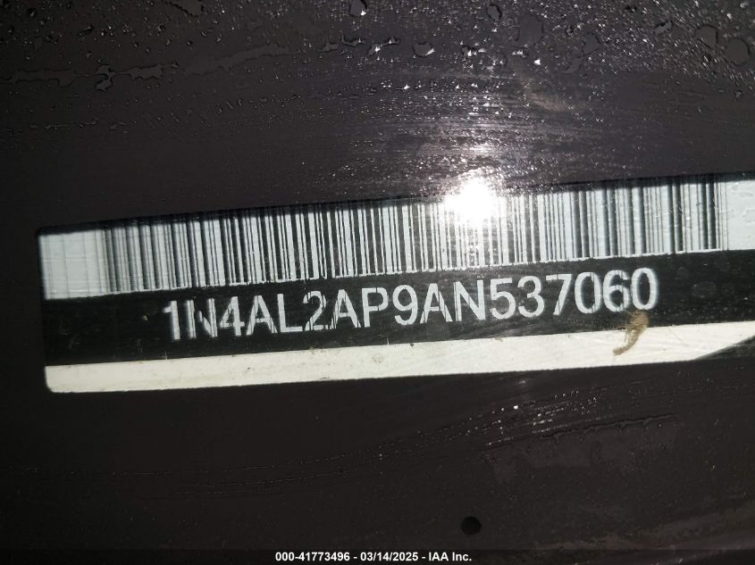 2010 Nissan Altima 2.5 S VIN: 1N4AL2AP9AN537060 Lot: 41773496