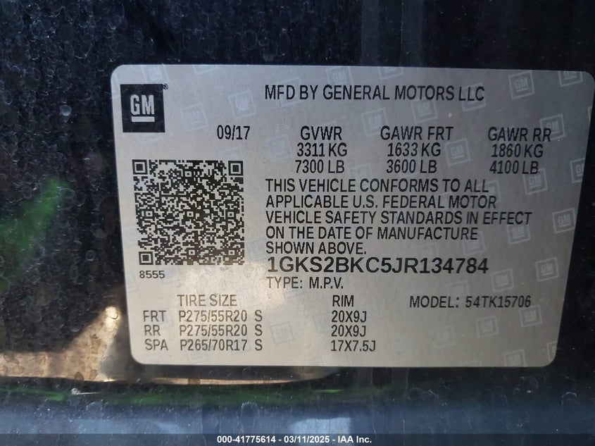 2018 GMC YUKON SLT - 1GKS2BKC5JR134784