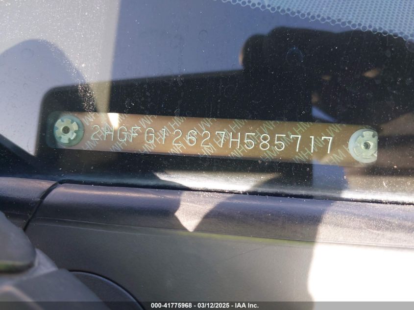 2007 Honda Civic VIN: 2HGFG12527H585717 Lot: 41775968