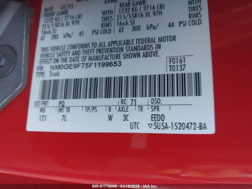 2015 FORD TRANSIT CONNECT XLT - NM0GE9F75F1199653