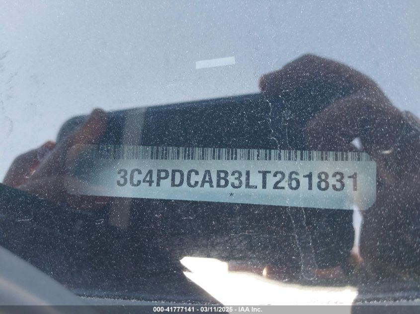 2020 Dodge Journey Se Value VIN: 3C4PDCAB3LT261831 Lot: 41777141