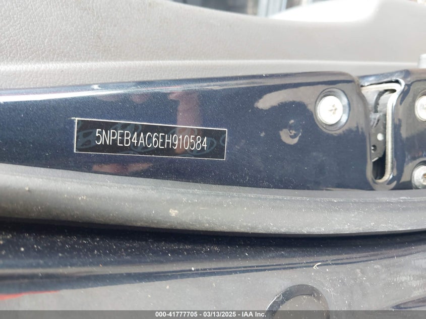 2014 HYUNDAI SONATA VIN: 5NPEB4AC6EH910584