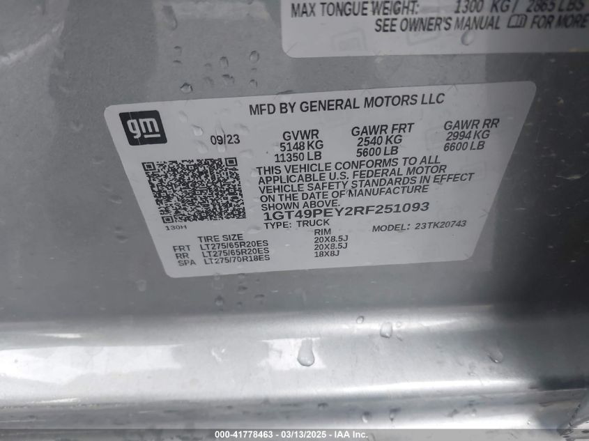 2024 GMC Sierra - 1GT49PEY2RF251093