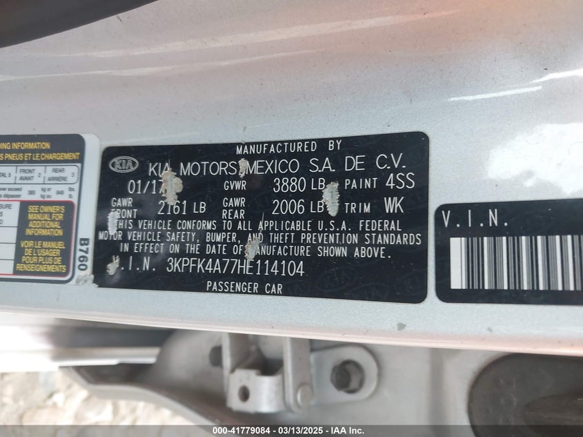 2017 KIA FORTE LX - 3KPFK4A77HE114104