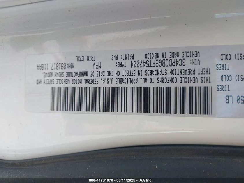 2015 Dodge Journey Sxt VIN: 3C4PDCBG2FT524678 Lot: 41781070