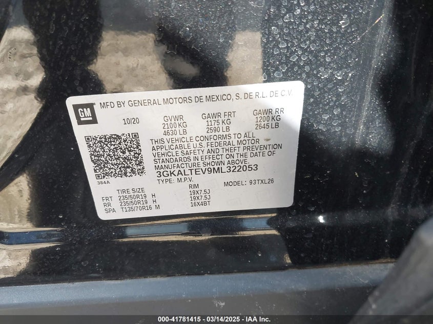 2021 GMC TERRAIN AWD SLE - 3GKALTEV9ML322053