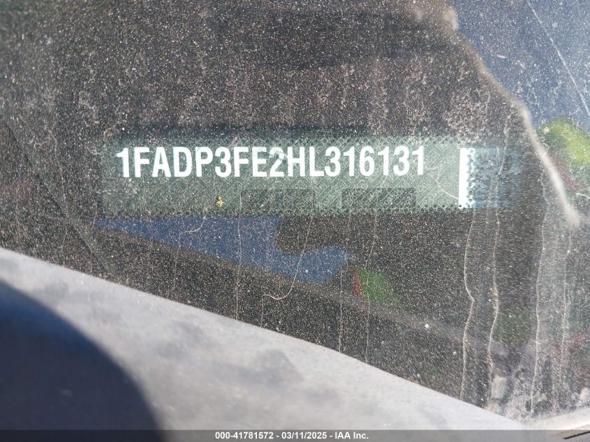 2017 Ford Focus Se VIN: 1FADP3FE2HL316131 Lot: 41781572