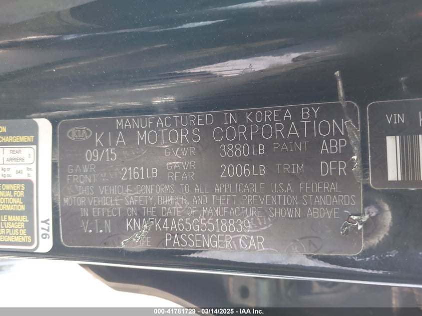 2016 KIA FORTE LX - KNAFK4A65G5518839