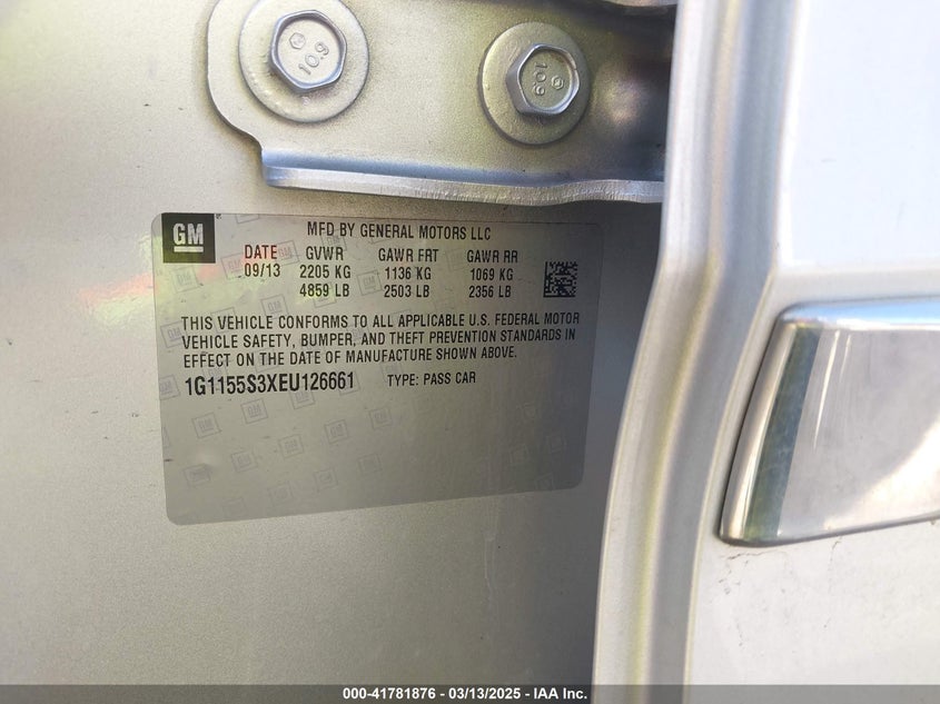 2014 CHEVROLET IMPALA 2LZ - 1G1155S3XEU126661