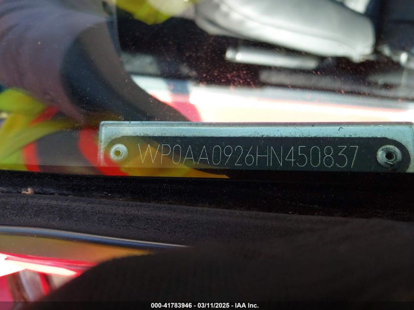 1987 Porsche 924 S VIN: WP0AA0926HN450837 Lot: 41783946