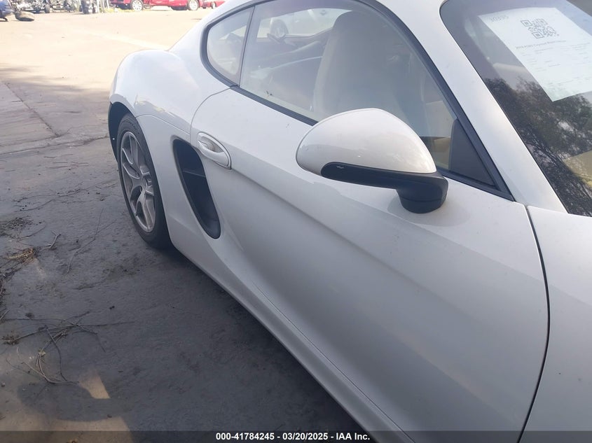 2016 PORSCHE CAYMAN VIN: WP0AA2A89GK171748