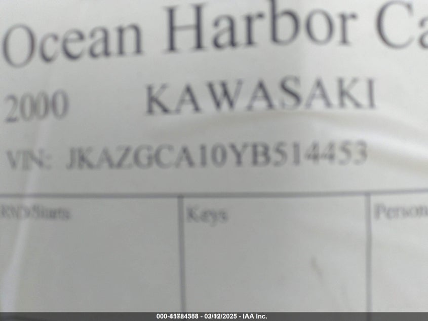 2000 KAWASAKI ZG1000 - JKAZGCA10YB514453