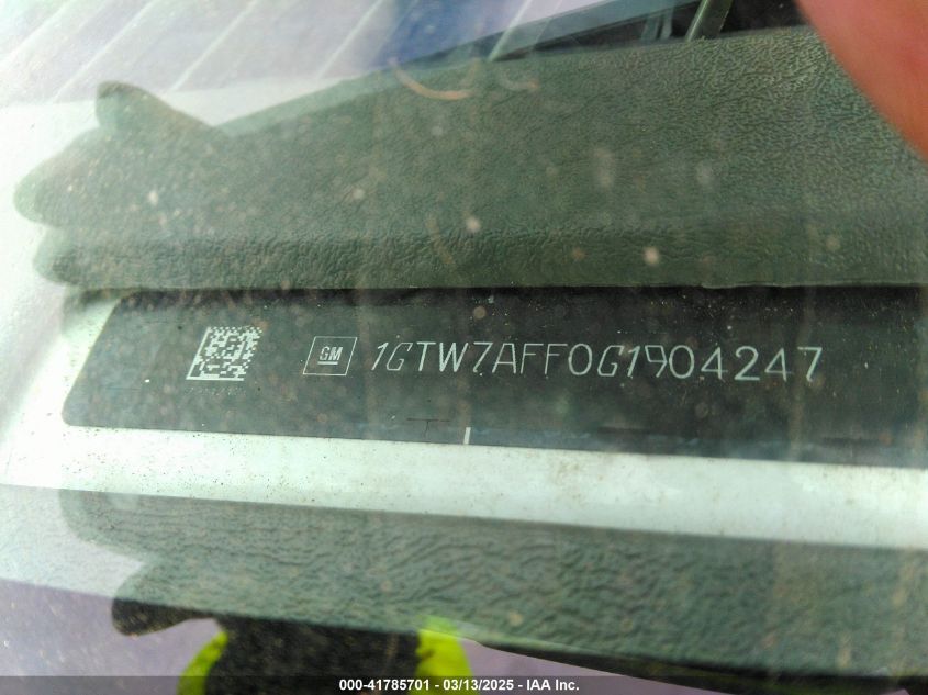 2016 GMC Savana 2500 Work Van VIN: 1GTW7AFF0G1904247 Lot: 41785701