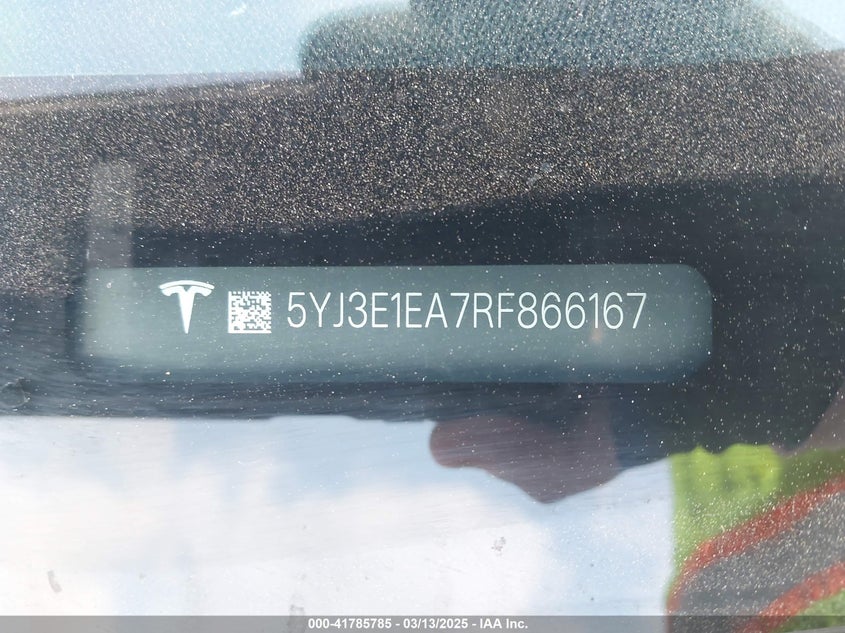2024 TESLA MODEL 3 VIN: 5YJ3E1EA7RF866167