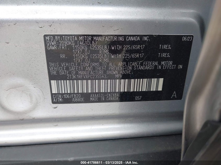 2023 TOYOTA RAV4 LE - 2T3K1RFVXPC235543