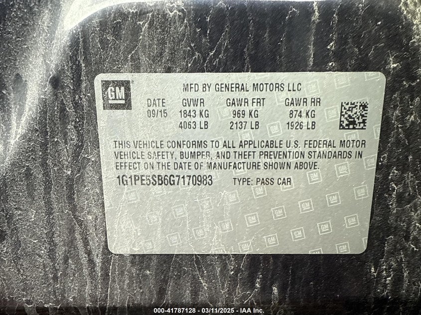 2016 CHEVROLET CRUZE LIMITED 1LT AUTO - 1G1PE5SB6G7170983