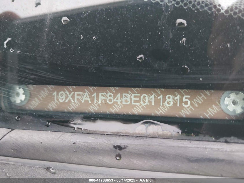 2011 Honda Civic Ex VIN: 19XFA1F84BE011815 Lot: 41788653