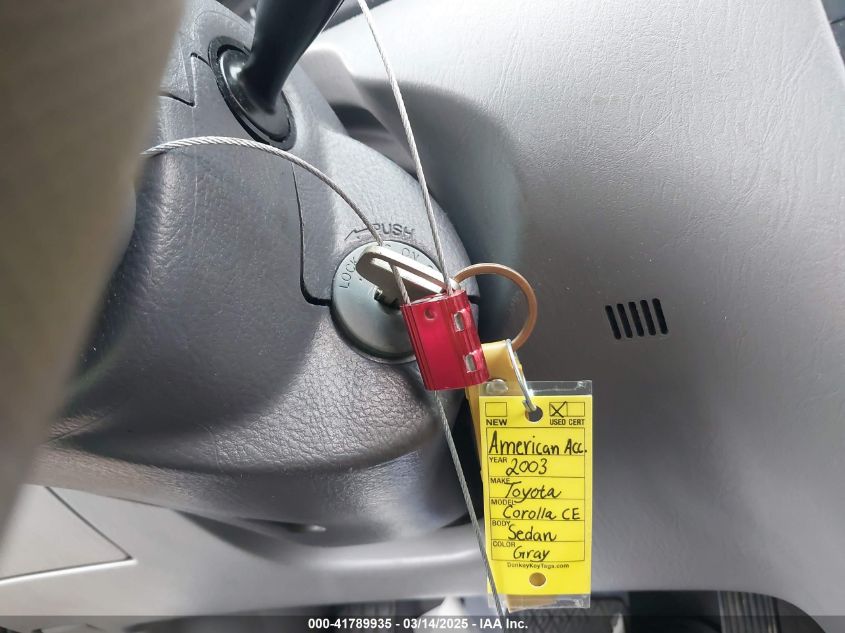 2003 Toyota Corolla Ce VIN: 1NXBR32E53Z022206 Lot: 41789935