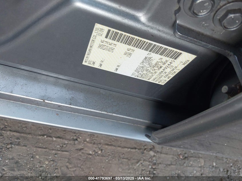 2009 NISSAN ALTIMA VIN: 1N4AL21E89N492445