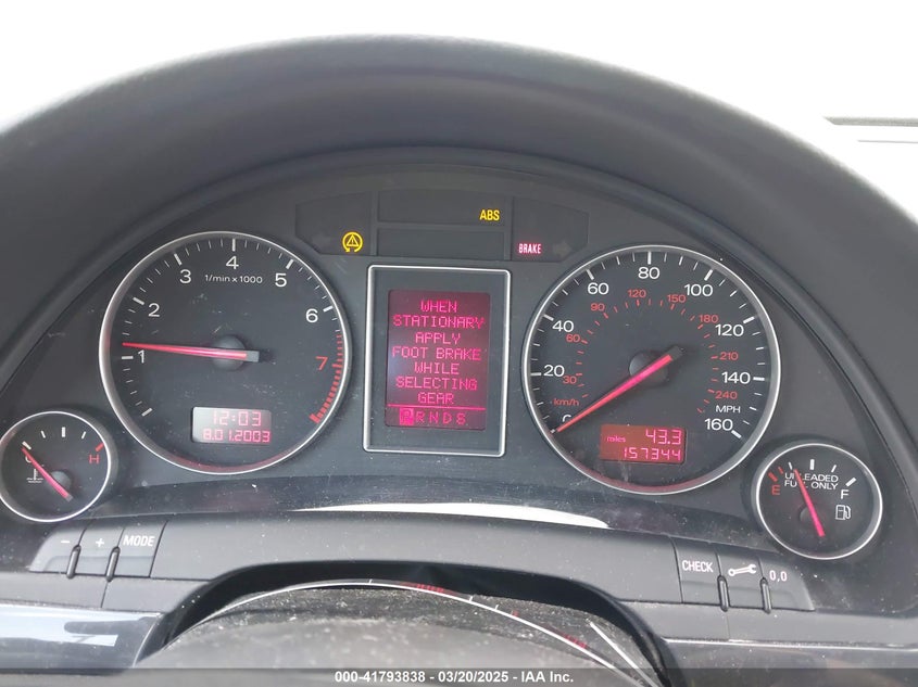 2003 Audi A4 1.8T VIN: WAULC68E83A252078 Lot: 41793838