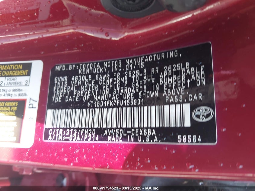 2015 TOYOTA CAMRY HYBRID SE - 4T1BD1FK7FU155931