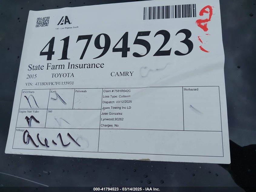 2015 TOYOTA CAMRY HYBRID SE - 4T1BD1FK7FU155931