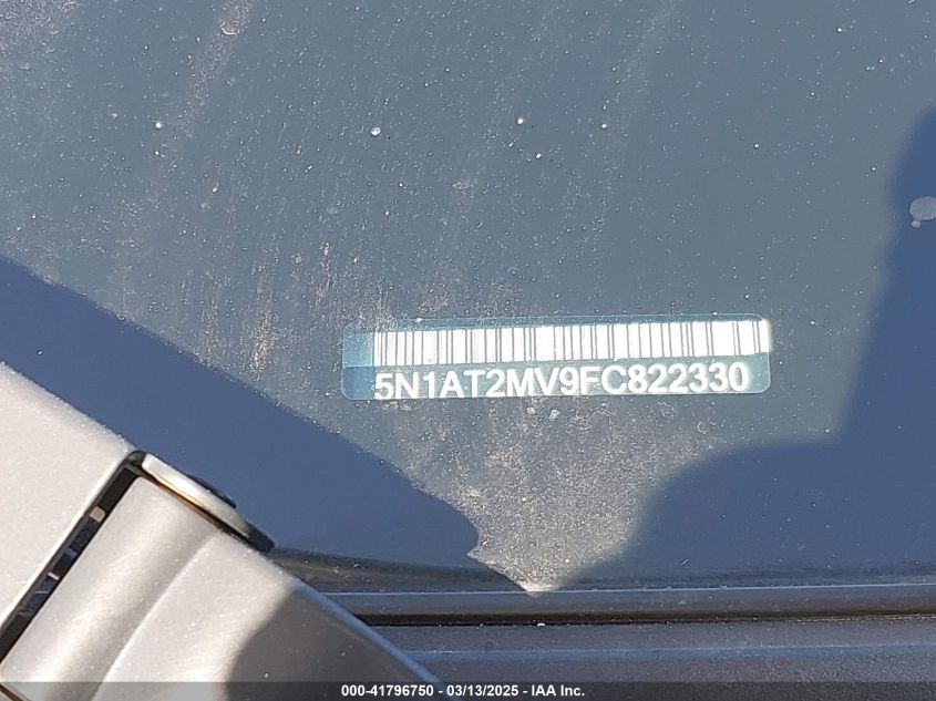 2015 Nissan Rogue Sv VIN: 5N1AT2MV9FC822330 Lot: 41796750