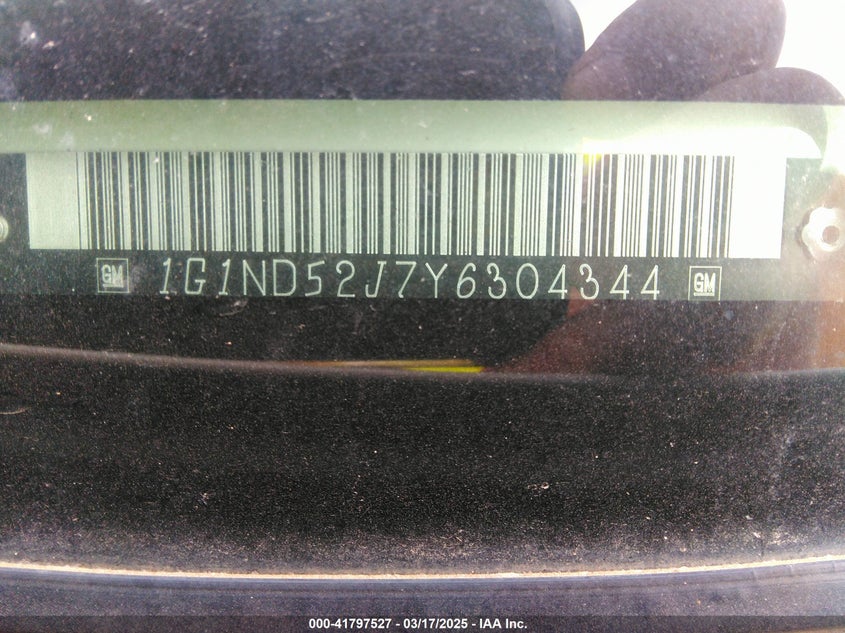 2000 Chevrolet Malibu VIN: 1G1ND52J7Y6304344 Lot: 41797527