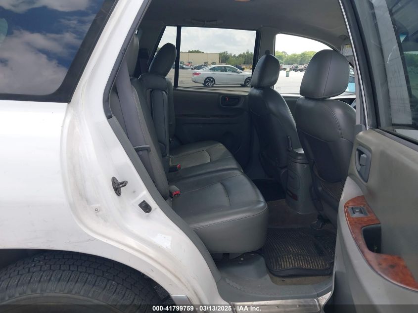 2001 Hyundai Santa Fe 2.7L V6 Gls/2.7L V6 Lx VIN: KM8SC83D41U111346 Lot: 41799759