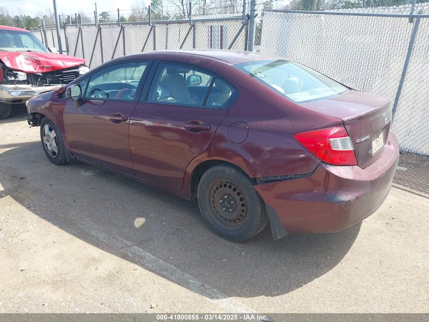 2012 HONDA CIVIC VIN: 2HGFB2F54CH531562