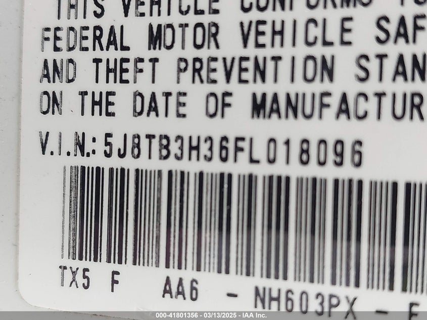 2015 ACURA RDX - 5J8TB3H36FL018096