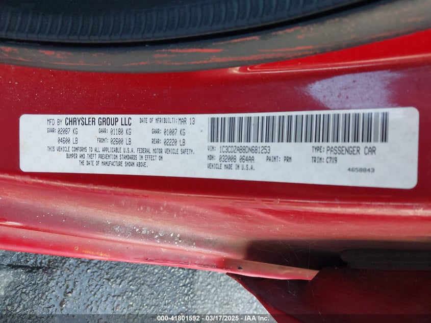 2013 DODGE AVENGER SE - 1C3CDZAB8DN681253