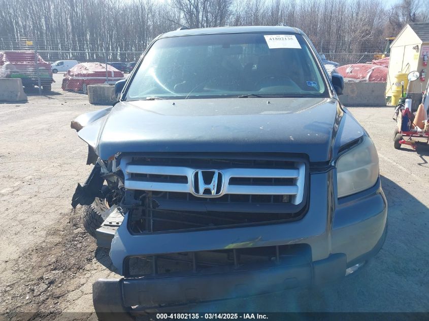 2006 Honda Pilot Ex-L VIN: 5FNYF186X6B015907 Lot: 41802135