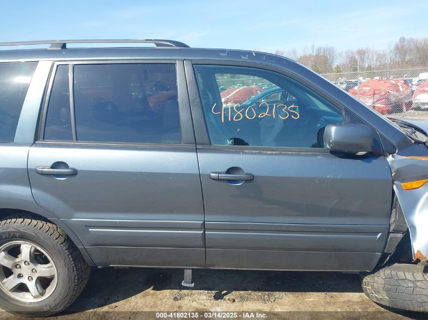 2006 Honda Pilot Ex-L VIN: 5FNYF186X6B015907 Lot: 41802135