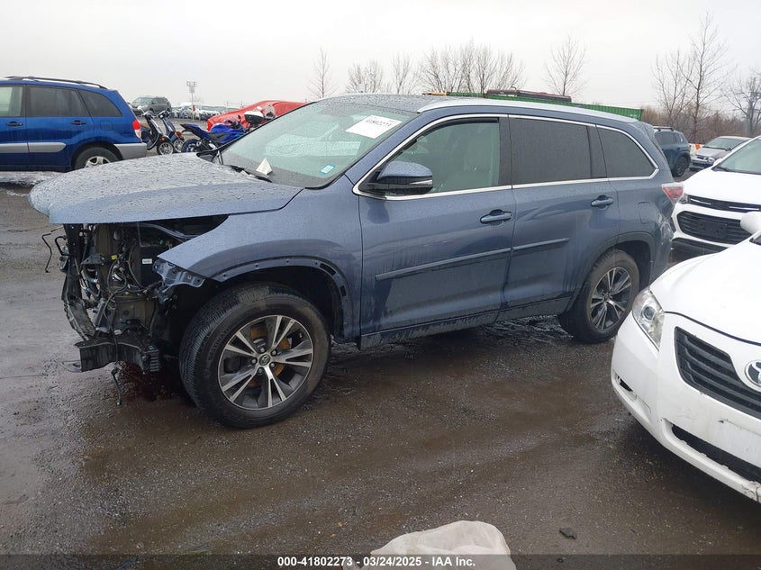 2016 TOYOTA HIGHLANDER VIN: 5TDJKRFH6GS323167