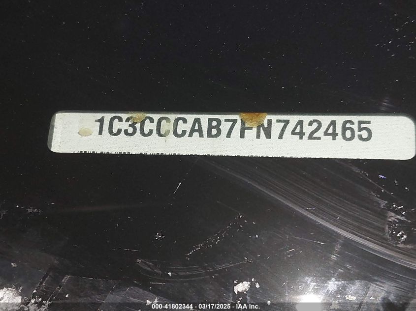 2015 Chrysler 200 Limited VIN: 1C3CCCAB7FN742465 Lot: 41802344