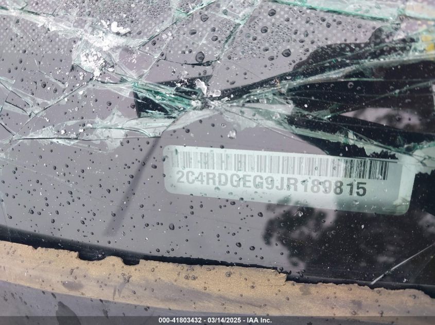 2018 Dodge Grand Caravan Gt VIN: 2C4RDGEG9JR189815 Lot: 41803432