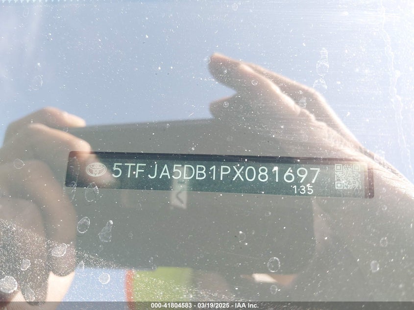 2023 Toyota Tundra Limited VIN: 5TFJA5DB1PX081697 Lot: 41804583