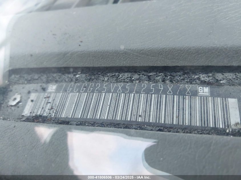 2005 Chevrolet Express VIN: 1GCGG25V851259878 Lot: 41806506