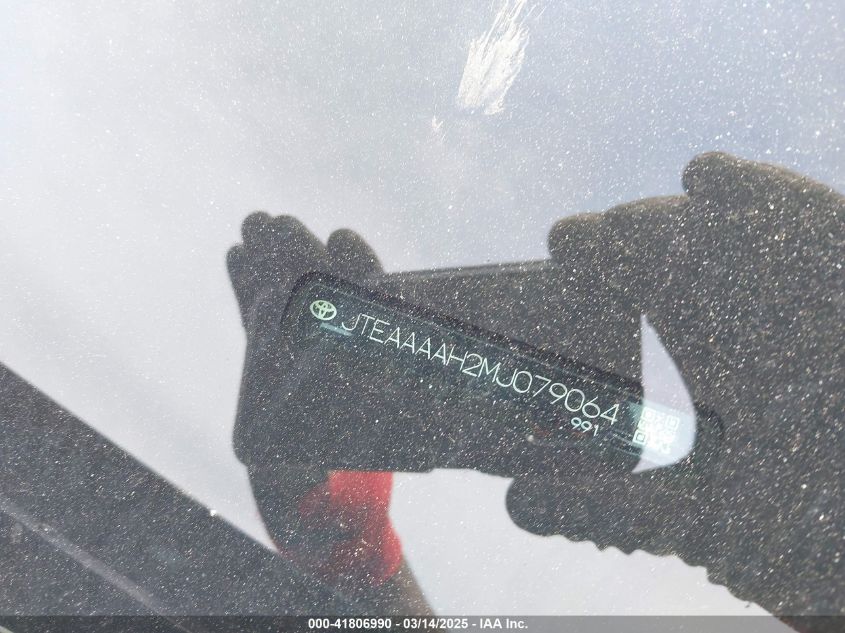 2021 Toyota Venza VIN: JTEAAAH2MJ079064 Lot: 41806990